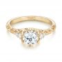 14k Yellow Gold Custom Diamond Engagement Ring - Flat View -  103227 - Thumbnail