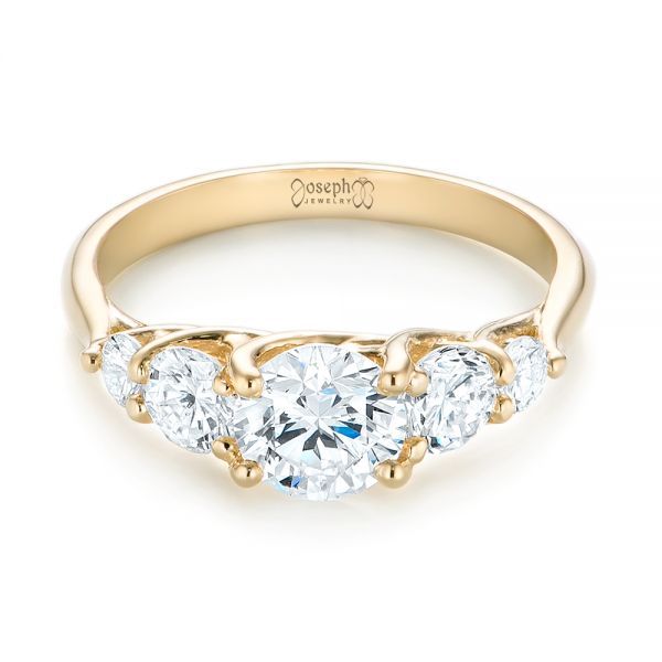 18k Yellow Gold 18k Yellow Gold Custom Diamond Engagement Ring - Flat View -  103406
