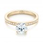 14k Yellow Gold Custom Diamond Engagement Ring - Flat View -  103480 - Thumbnail
