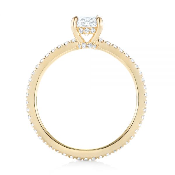 14k Yellow Gold Custom Diamond Engagement Ring - Front View -  103228