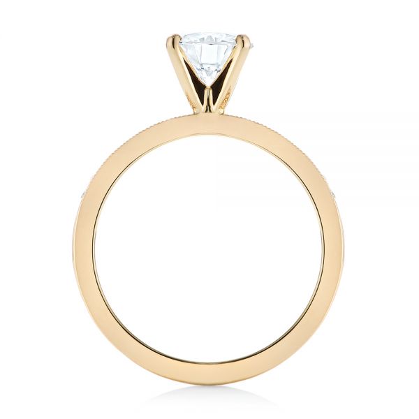 14k Yellow Gold Custom Diamond Engagement Ring - Front View -  103480