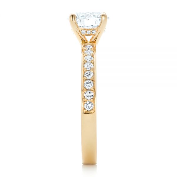 14k Yellow Gold 14k Yellow Gold Custom Diamond Engagement Ring - Side View -  102381