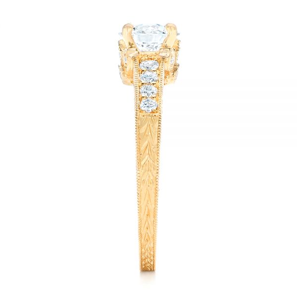 14k Yellow Gold 14k Yellow Gold Custom Diamond Engagement Ring - Side View -  102471