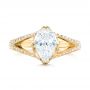 18k Yellow Gold Custom Diamond Engagement Ring - Top View -  102412 - Thumbnail