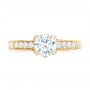 18k Yellow Gold Custom Diamond Engagement Ring - Top View -  102471 - Thumbnail