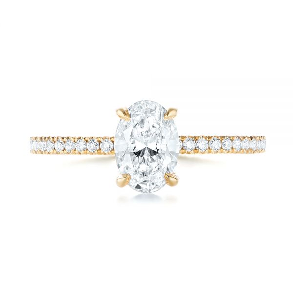 14k Yellow Gold Custom Diamond Engagement Ring - Top View -  103228