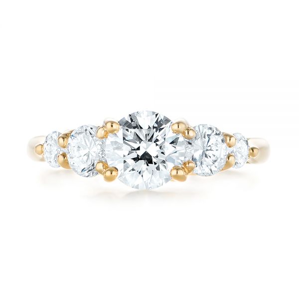 18k Yellow Gold 18k Yellow Gold Custom Diamond Engagement Ring - Top View -  103406
