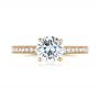 18k Yellow Gold 18k Yellow Gold Custom Diamond Engagement Ring - Top View -  103480 - Thumbnail