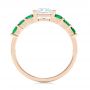 18k Rose Gold 18k Rose Gold Custom Emerald And Diamond Engagement Ring - Front View -  103218 - Thumbnail