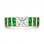 18k Rose Gold 18k Rose Gold Custom Emerald And Diamond Engagement Ring - Top View -  103218 - Thumbnail