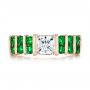 14k Rose Gold 14k Rose Gold Custom Emerald And Diamond Engagement Ring - Top View -  103218 - Thumbnail