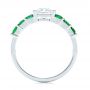 18k White Gold 18k White Gold Custom Emerald And Diamond Engagement Ring - Front View -  103218 - Thumbnail