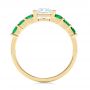 18k Yellow Gold 18k Yellow Gold Custom Emerald And Diamond Engagement Ring - Front View -  103218 - Thumbnail