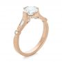 18k Rose Gold Custom Sandblasted Diamond Engagement Ring