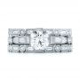 18k White Gold 18k White Gold Custom Sandblasted Diamond Engagement Ring - Three-Quarter View -  103379 - Thumbnail