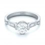 18k White Gold 18k White Gold Custom Sandblasted Diamond Engagement Ring - Flat View -  103379 - Thumbnail