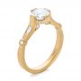 14k Yellow Gold 14k Yellow Gold Custom Sandblasted Diamond Engagement Ring - Three-Quarter View -  103379 - Thumbnail