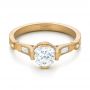 14k Yellow Gold 14k Yellow Gold Custom Sandblasted Diamond Engagement Ring - Flat View -  103379 - Thumbnail