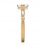 18k Yellow Gold Custom Sandblasted Diamond Engagement Ring - Side View -  103379 - Thumbnail