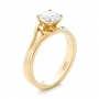18k Yellow Gold Custom Solitaire Diamond Engagement Ring - Three-Quarter View -  103638 - Thumbnail