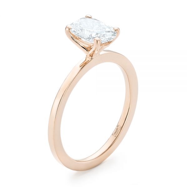 14k Rose Gold 14k Rose Gold Custom Solitaire Diamond Engagement Ring - Three-Quarter View - 102876