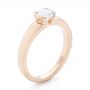 18k Rose Gold 18k Rose Gold Custom Solitaire Diamond Engagement Ring - Three-Quarter View -  102943 - Thumbnail