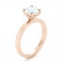 18k Rose Gold 18k Rose Gold Custom Solitaire Diamond Engagement Ring - Three-Quarter View -  102956 - Thumbnail