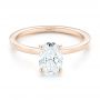14k Rose Gold 14k Rose Gold Custom Solitaire Diamond Engagement Ring - Flat View -  102876 - Thumbnail