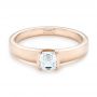 14k Rose Gold 14k Rose Gold Custom Solitaire Diamond Engagement Ring - Flat View -  102943 - Thumbnail
