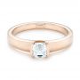18k Rose Gold 18k Rose Gold Custom Solitaire Diamond Engagement Ring - Flat View -  102943 - Thumbnail