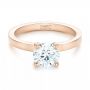 14k Rose Gold 14k Rose Gold Custom Solitaire Diamond Engagement Ring - Flat View -  102956 - Thumbnail