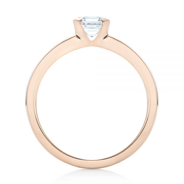 14k Rose Gold 14k Rose Gold Custom Solitaire Diamond Engagement Ring - Front View -  102943