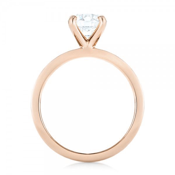18k Rose Gold 18k Rose Gold Custom Solitaire Diamond Engagement Ring - Front View -  102956