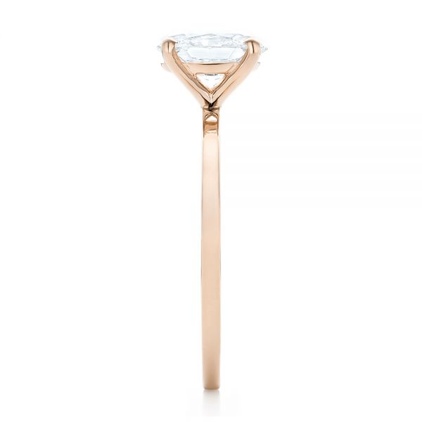 14k Rose Gold 14k Rose Gold Custom Solitaire Diamond Engagement Ring - Side View - 102876