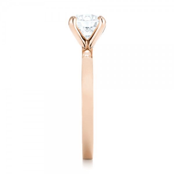 14k Rose Gold 14k Rose Gold Custom Solitaire Diamond Engagement Ring - Side View -  102956