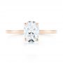 14k Rose Gold 14k Rose Gold Custom Solitaire Diamond Engagement Ring - Top View -  102876 - Thumbnail