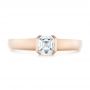 18k Rose Gold 18k Rose Gold Custom Solitaire Diamond Engagement Ring - Top View -  102943 - Thumbnail