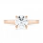 14k Rose Gold 14k Rose Gold Custom Solitaire Diamond Engagement Ring - Top View -  102956 - Thumbnail