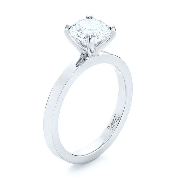 Platinum Platinum Custom Solitaire Diamond Engagement Ring - Three-Quarter View - 102956