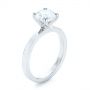 18k White Gold 18k White Gold Custom Solitaire Diamond Engagement Ring - Three-Quarter View -  102956 - Thumbnail