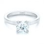 18k White Gold 18k White Gold Custom Solitaire Diamond Engagement Ring - Flat View -  102956 - Thumbnail