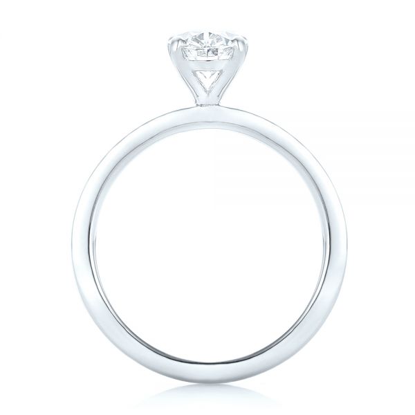 14k White Gold 14k White Gold Custom Solitaire Diamond Engagement Ring - Front View -  102876