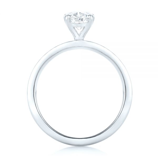 18k White Gold 18k White Gold Custom Solitaire Diamond Engagement Ring - Front View -  102876