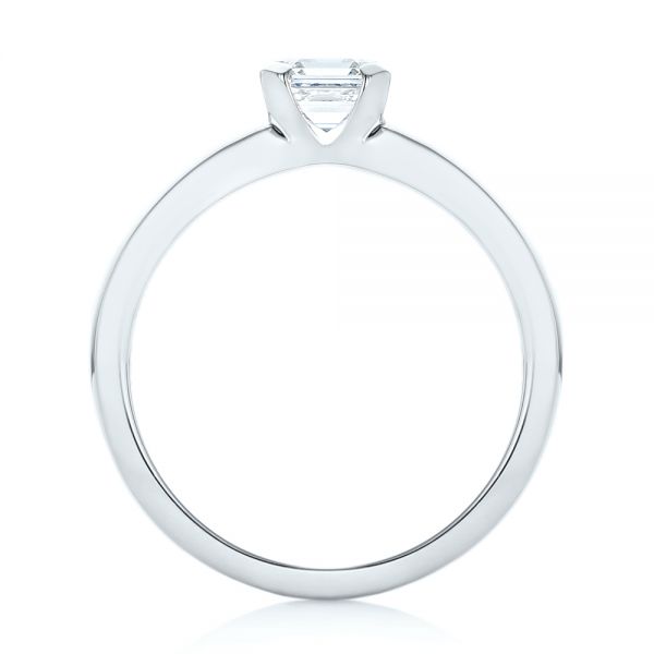 18k White Gold 18k White Gold Custom Solitaire Diamond Engagement Ring - Front View -  102943
