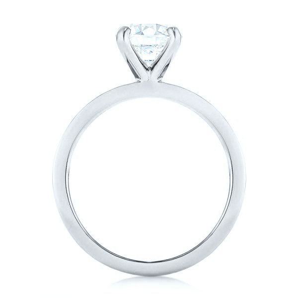 18k White Gold 18k White Gold Custom Solitaire Diamond Engagement Ring - Front View -  102956