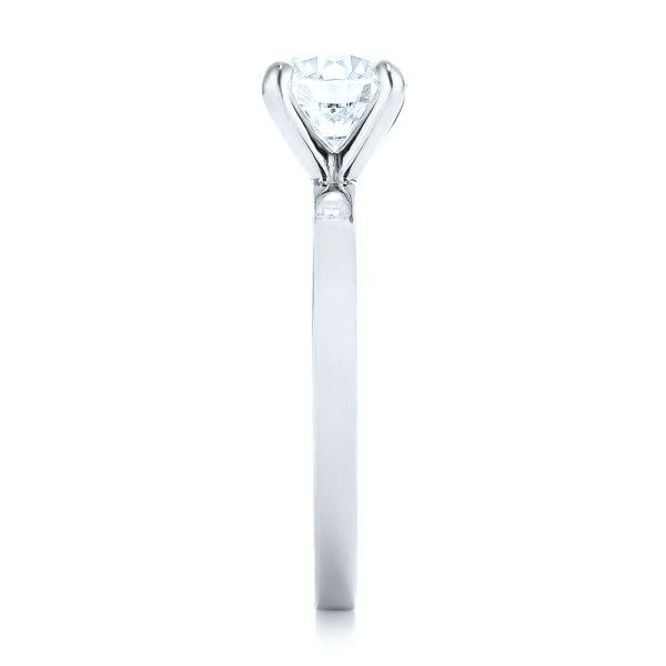 Platinum Platinum Custom Solitaire Diamond Engagement Ring - Side View - 102956