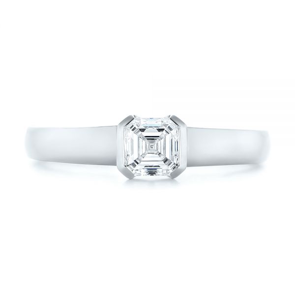18k White Gold 18k White Gold Custom Solitaire Diamond Engagement Ring - Top View -  102943