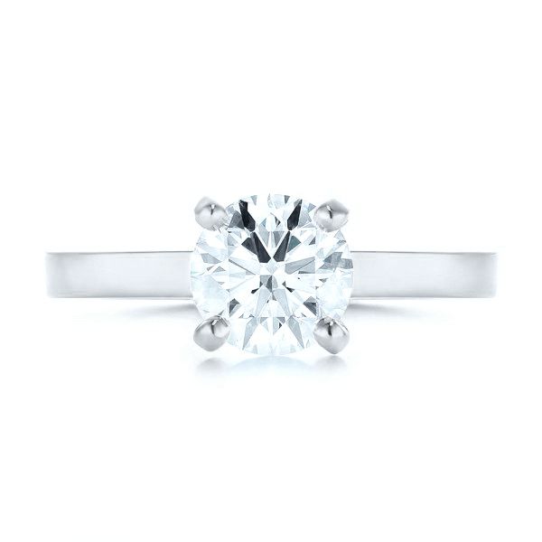 Platinum Platinum Custom Solitaire Diamond Engagement Ring - Top View - 102956