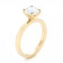 18k Yellow Gold Custom Solitaire Diamond Engagement Ring - Three-Quarter View -  102956 - Thumbnail