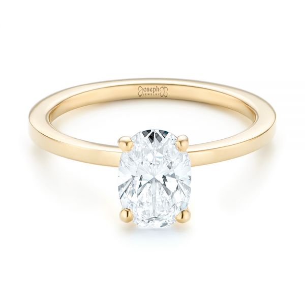 14k Yellow Gold 14k Yellow Gold Custom Solitaire Diamond Engagement Ring - Flat View -  102876